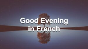 6 easy ways to say good evening in French