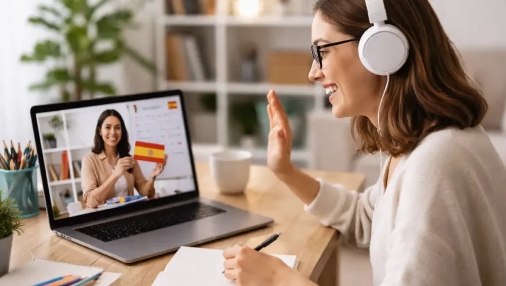 Spanish lessons via video