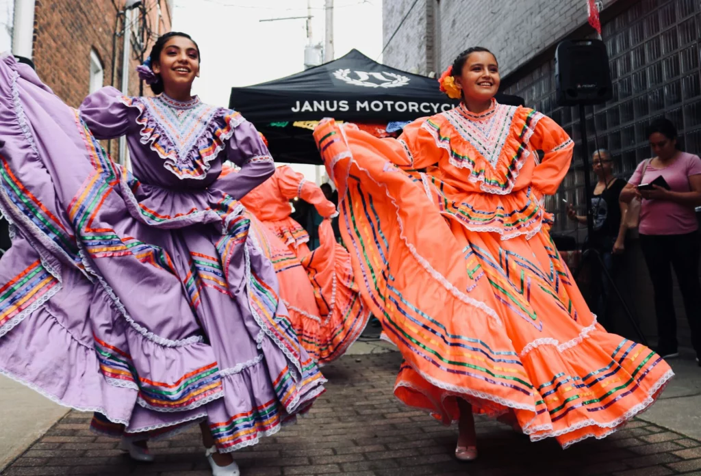 Women dancing on the street