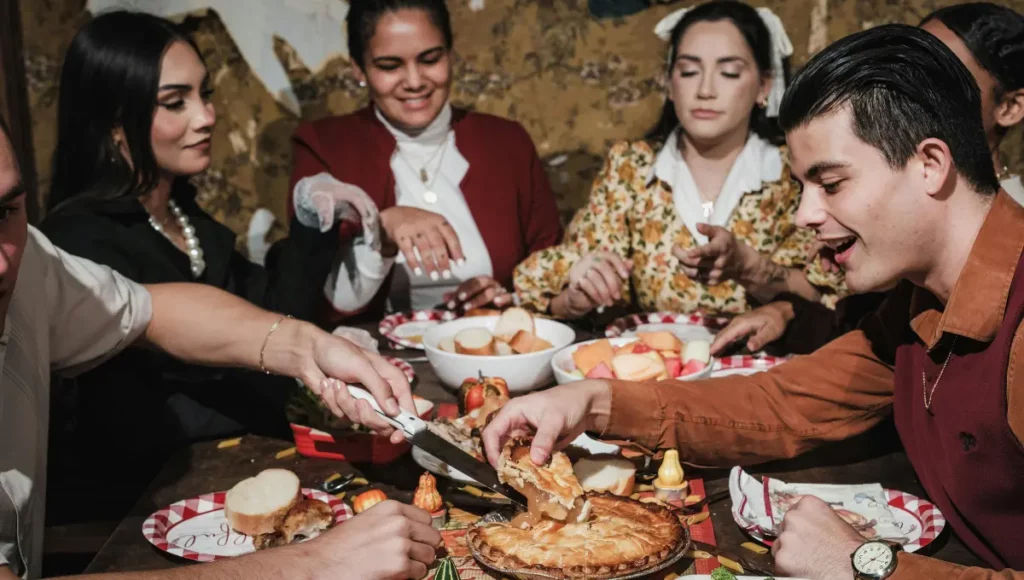 Family eating together