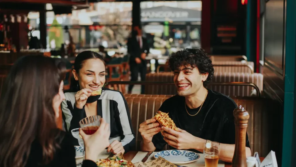 people eating in a restaurant