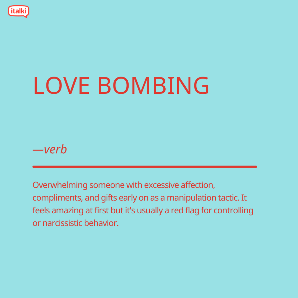 Lovebombing definition card