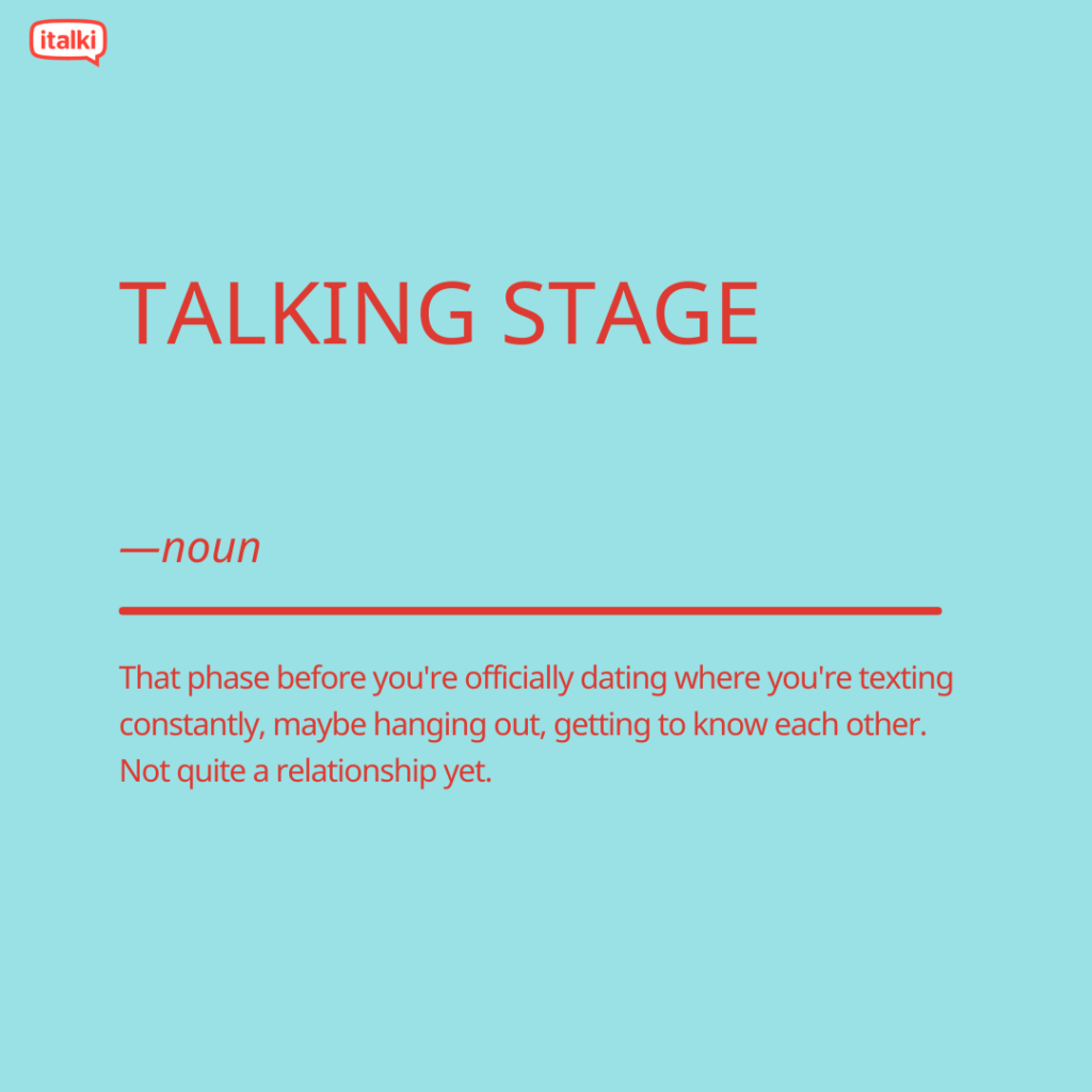 Talking stage definition card