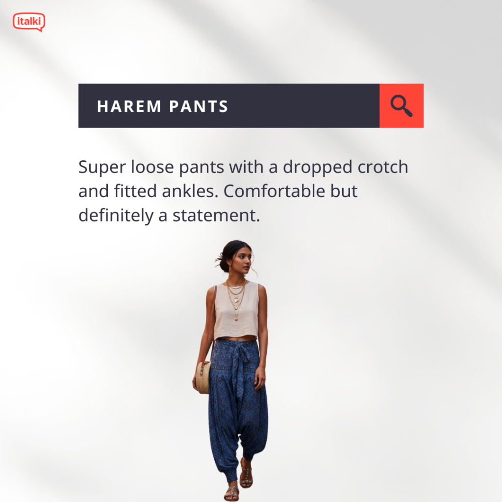 Harem Pants definition card
