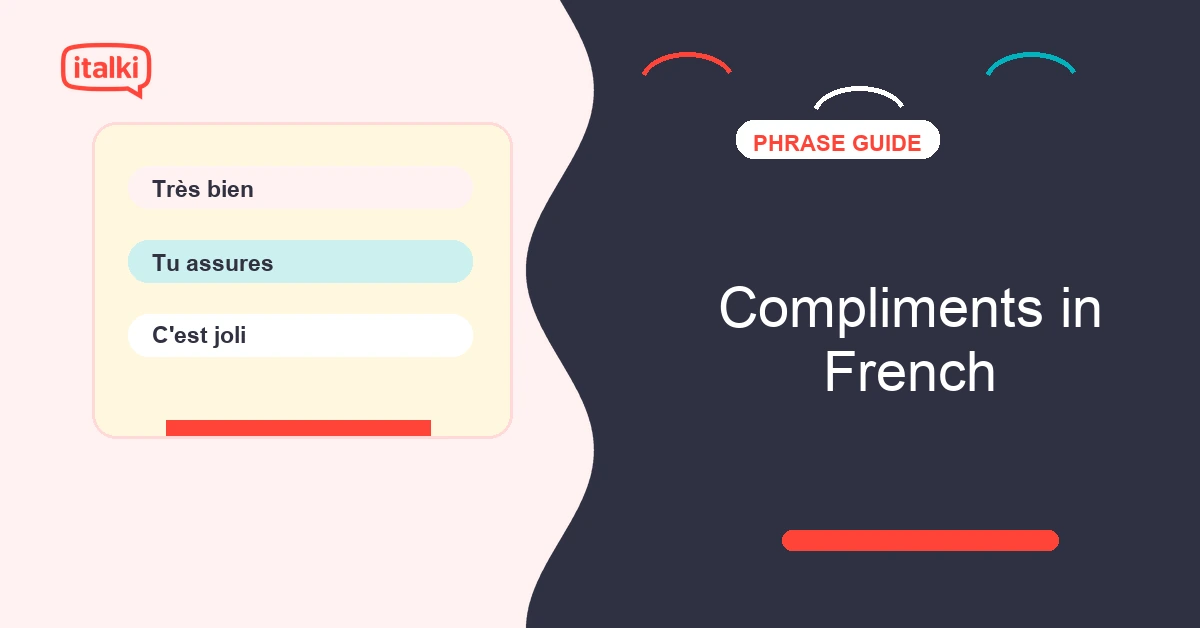 Compliments in French featured image with useful phrase cards