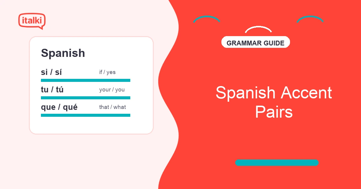 Spanish Accent Pairs featured image with italki-style vocabulary practice card
