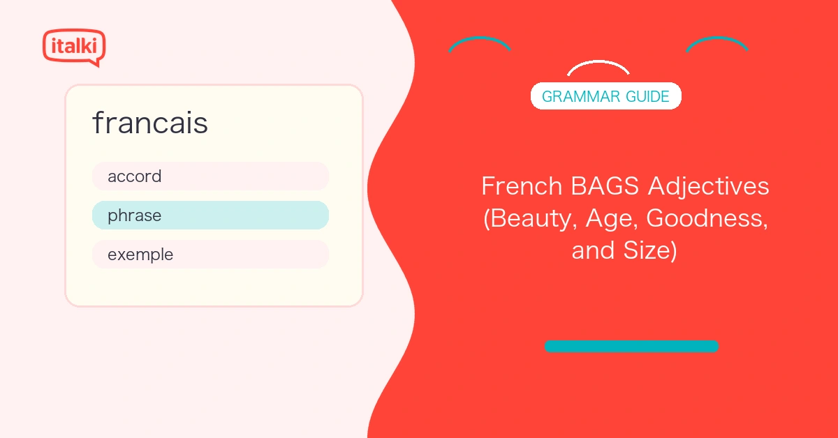 French BAGS Adjectives (Beauty, Age, Goodness, and Size): Complete Guide feature image