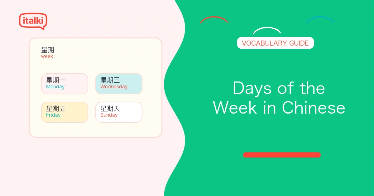 Days of the Week in Chinese: Vocabulary, Pronunciation, and Examples feature image