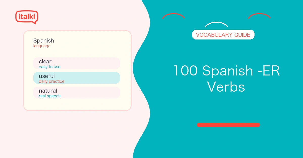 100 Common Spanish -ER Verbs: Meanings, Conjugations, and Examples feature image