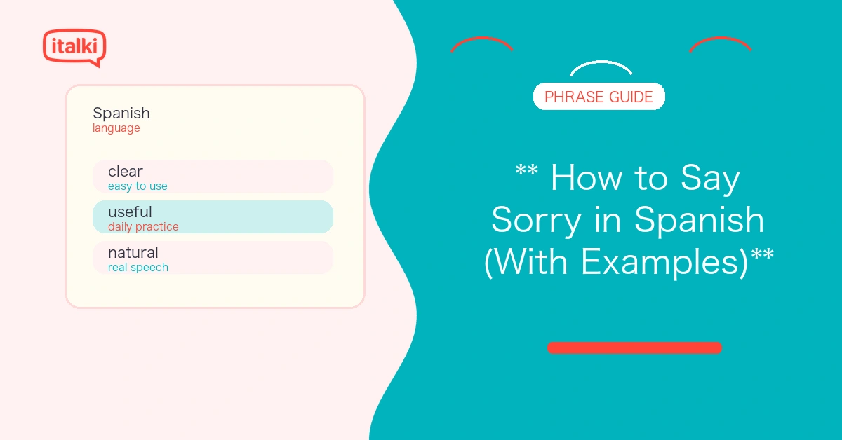 ** How to Say Sorry in Spanish (With Examples)** feature image
